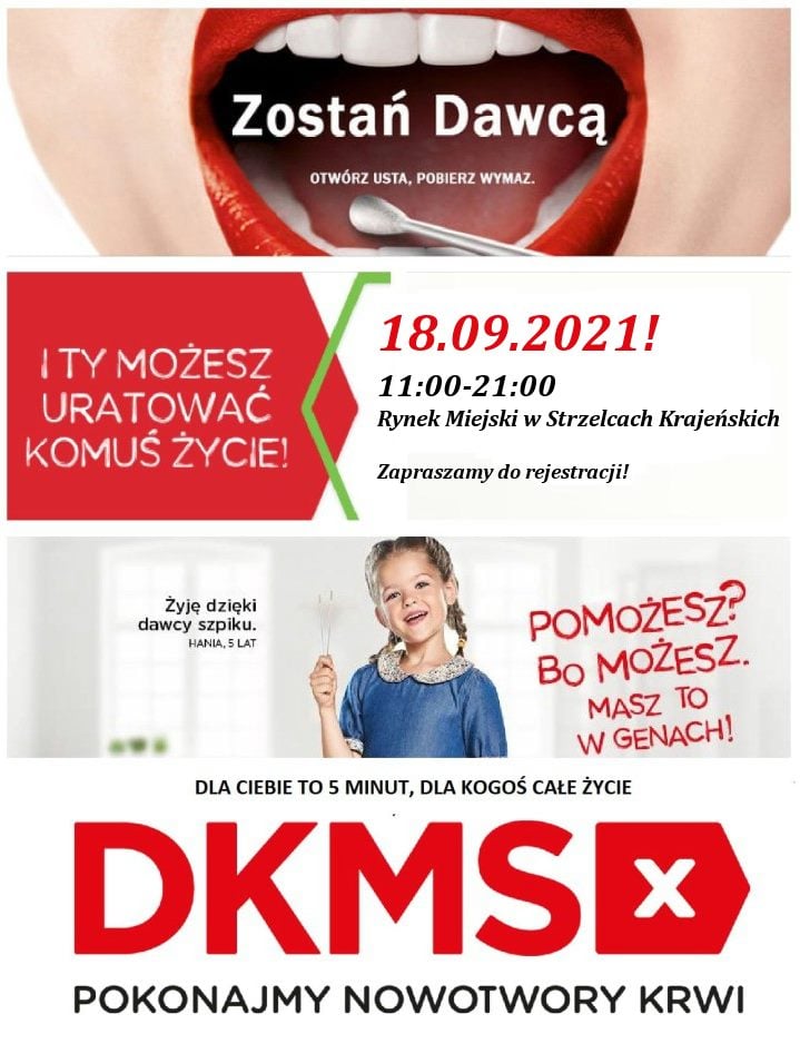 Plakat informujący o akcji DKMS