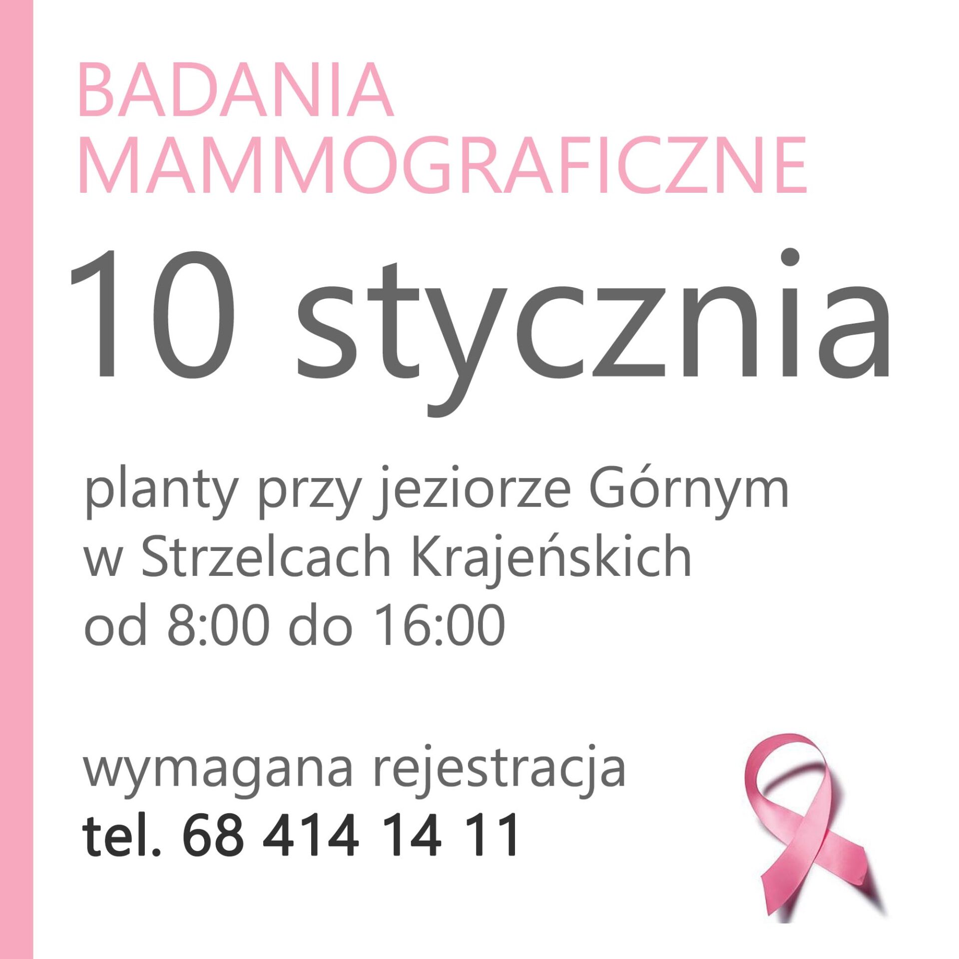 Bezpłatna mammografia - 10 stycznia 2022