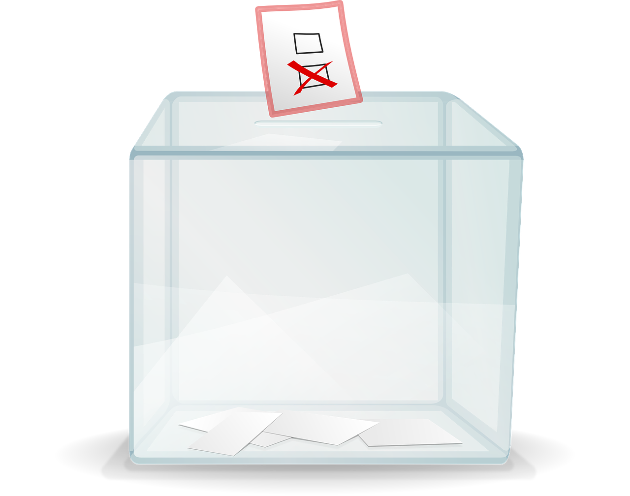 Grafika przedstawia urnę wyborczą