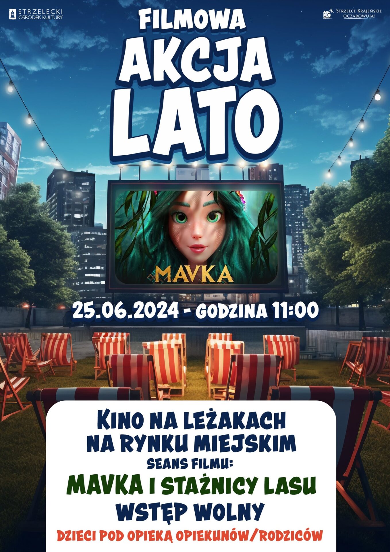 Napis: kino na leżakach